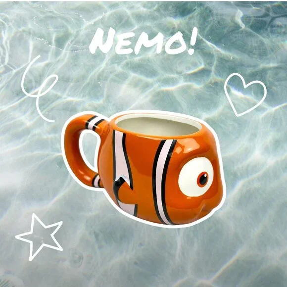 Zak Disney Pixar 3D Finding Nemo Coffee Mug Orange Clown Fish Sculptured - Picture 3 of 16
